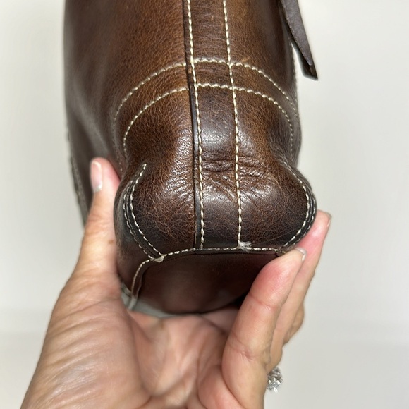 VINTAGE COACH CHELSEA  LACED DUFFLE CROSSBODY SHOULDER BAG 10399 Dark BROWN - Picture 4 of 13